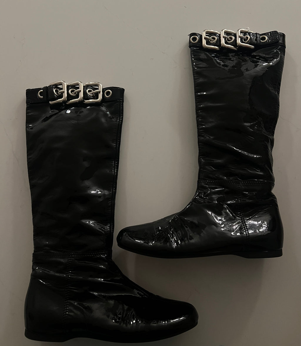 Miu Miu Patent Biker Boots