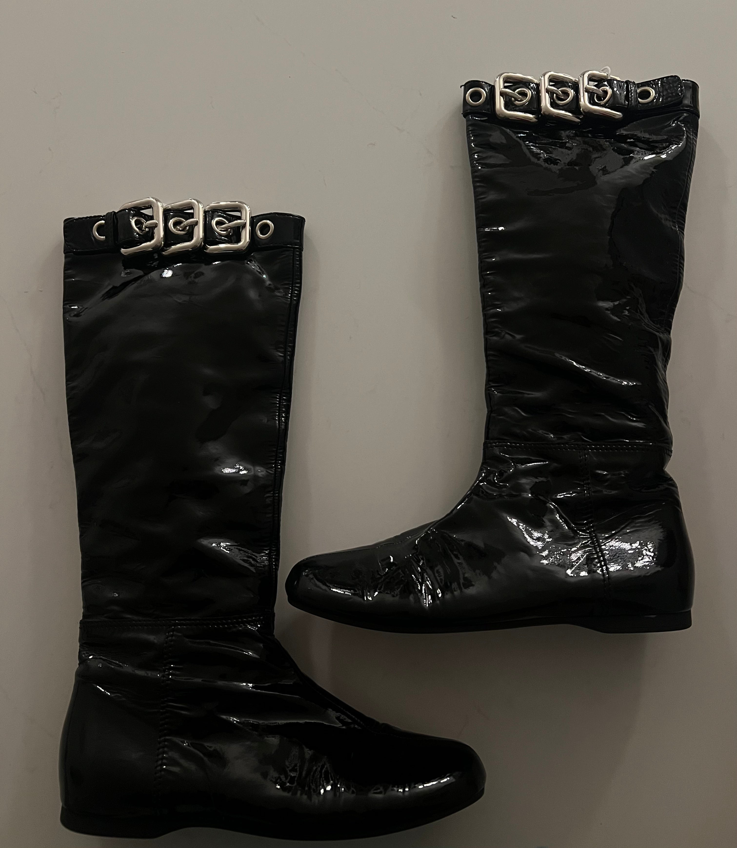 Miu Miu Patent Biker Boots