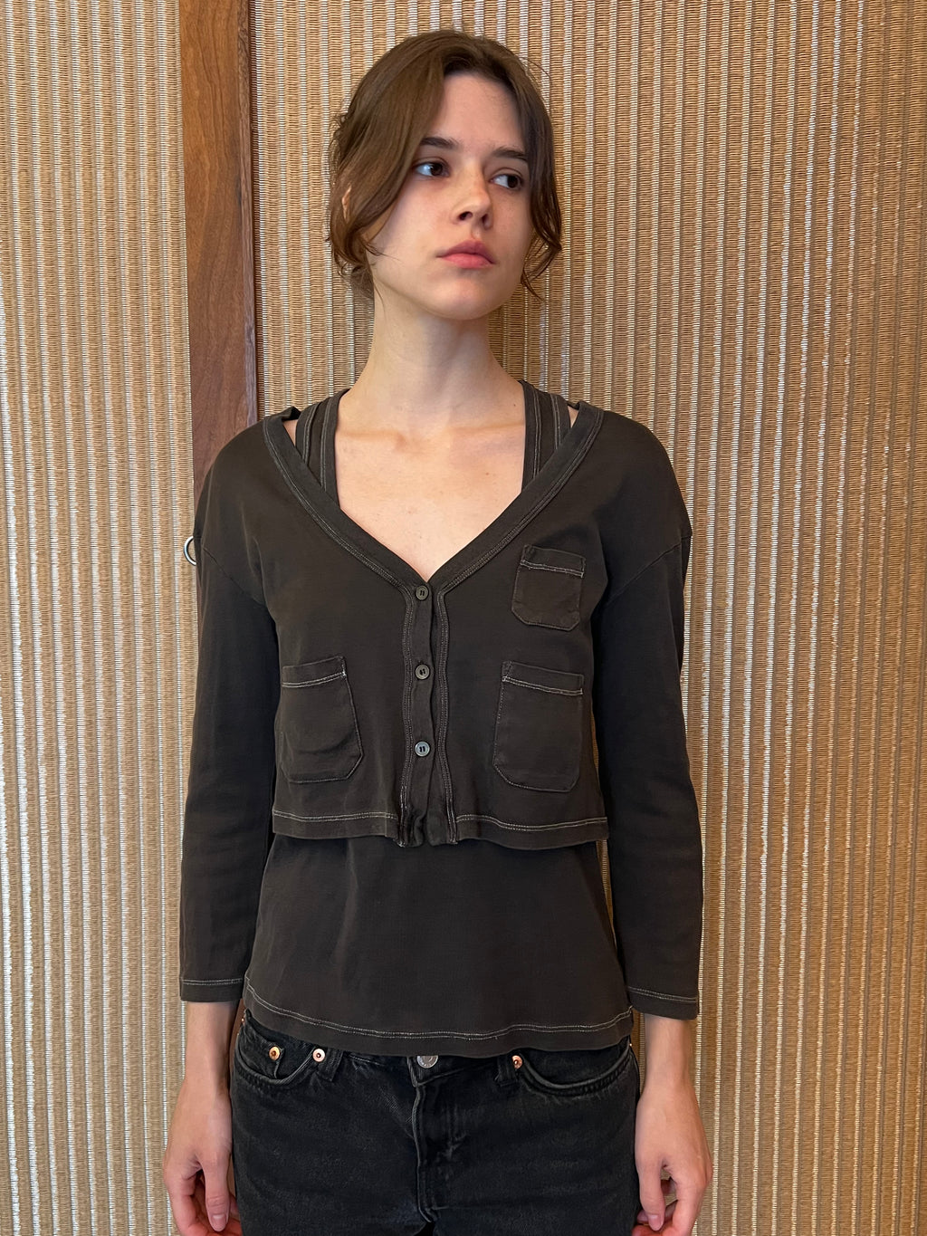 Prada Top + Cardigan Set