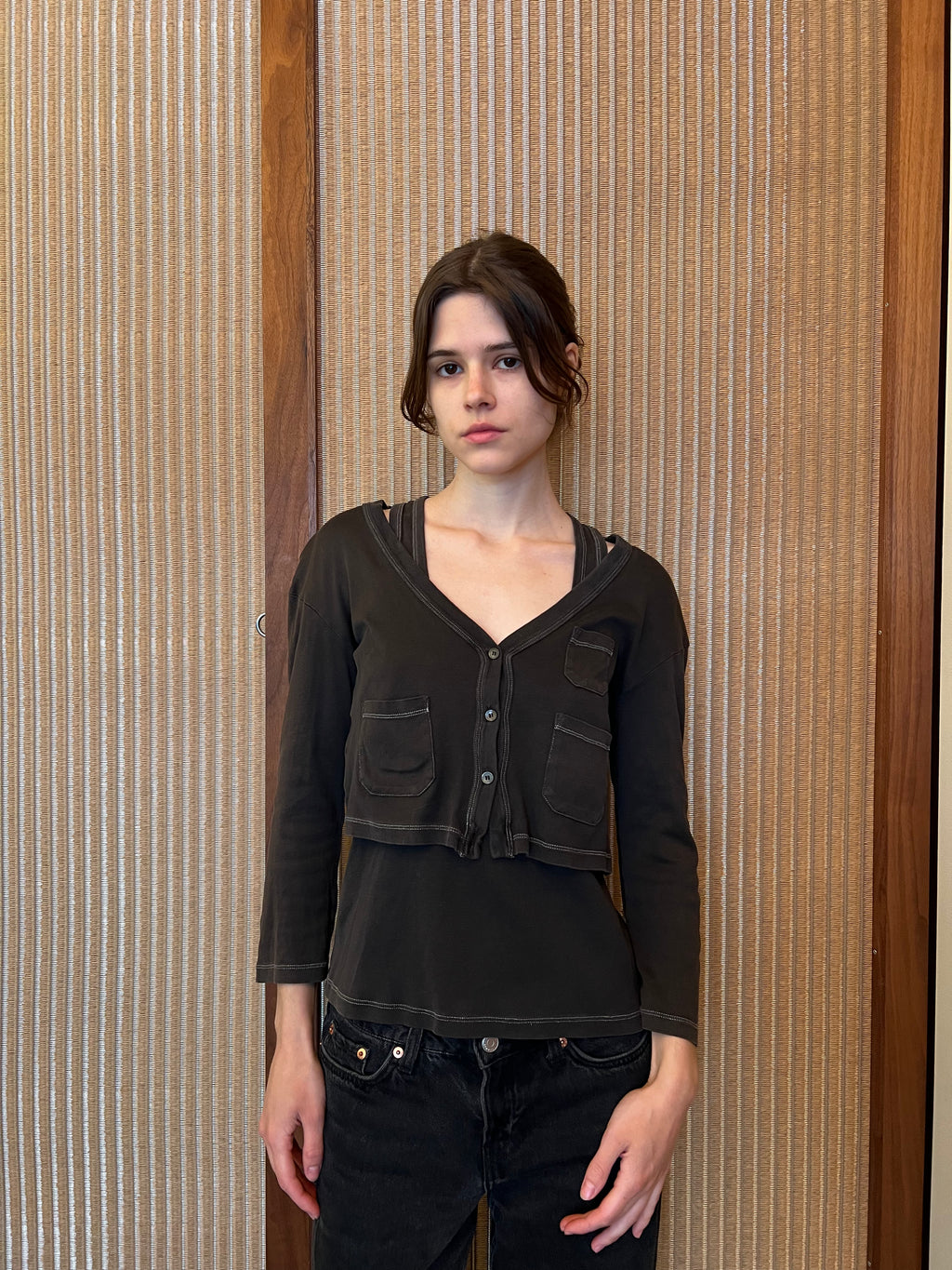 Prada Top + Cardigan Set