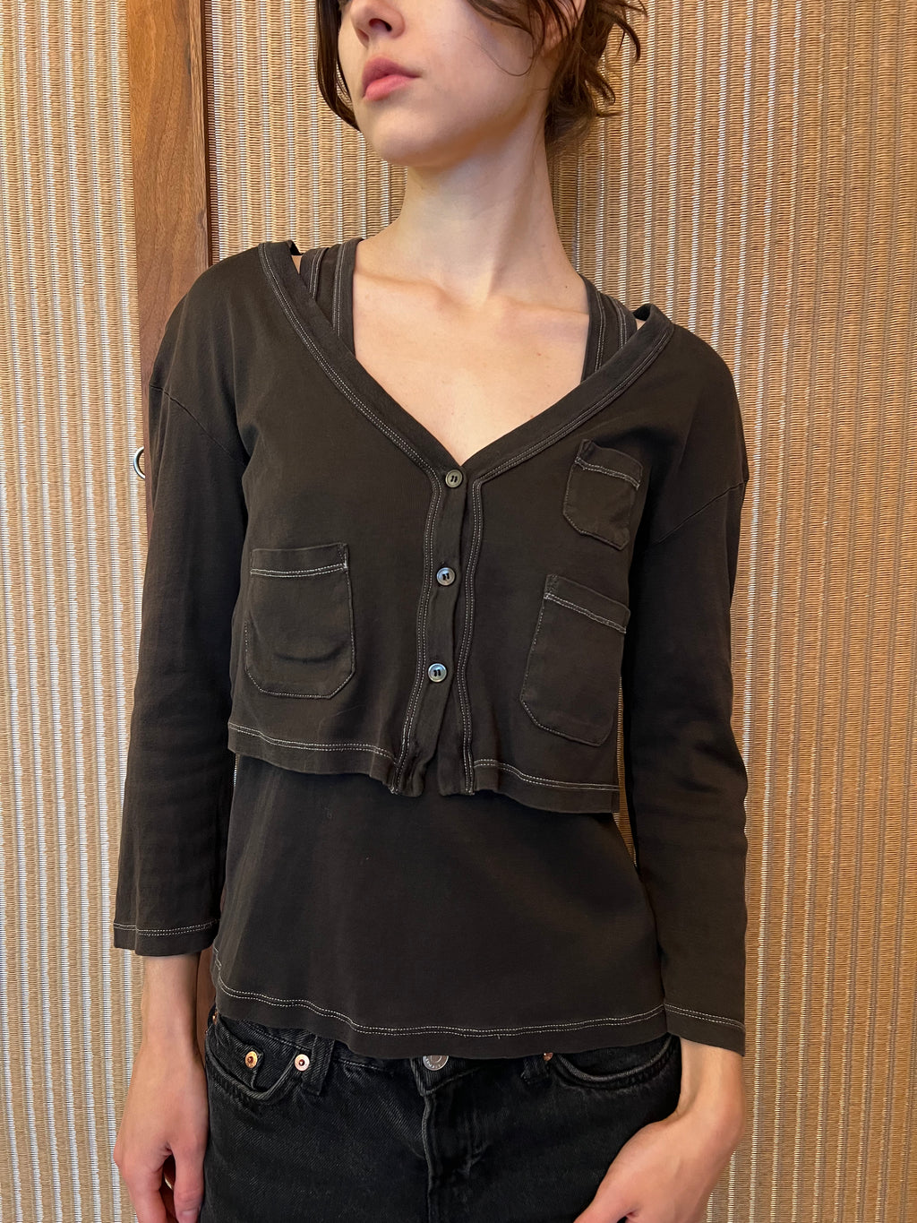 Prada Top + Cardigan Set