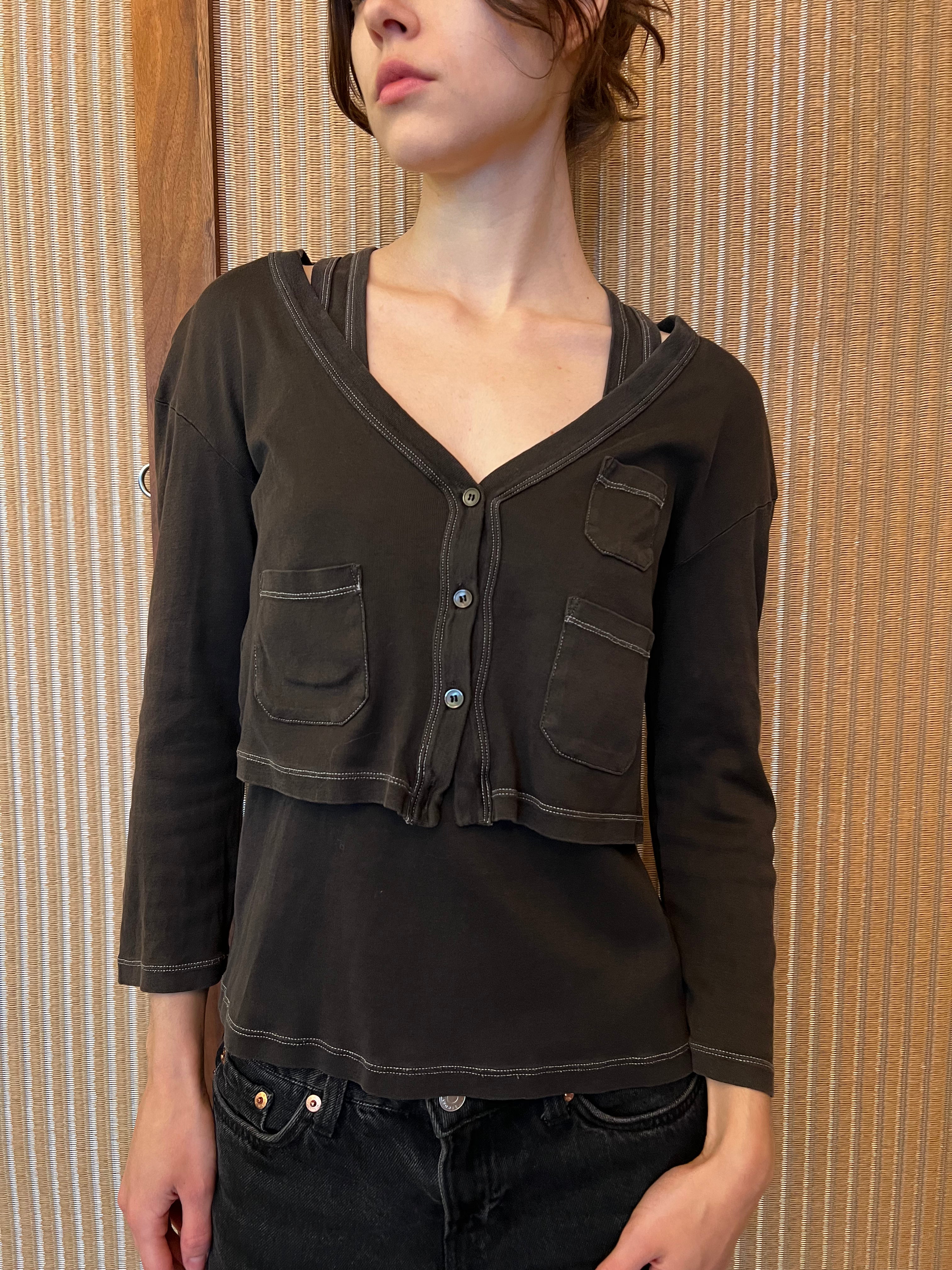 Prada Top + Cardigan Set