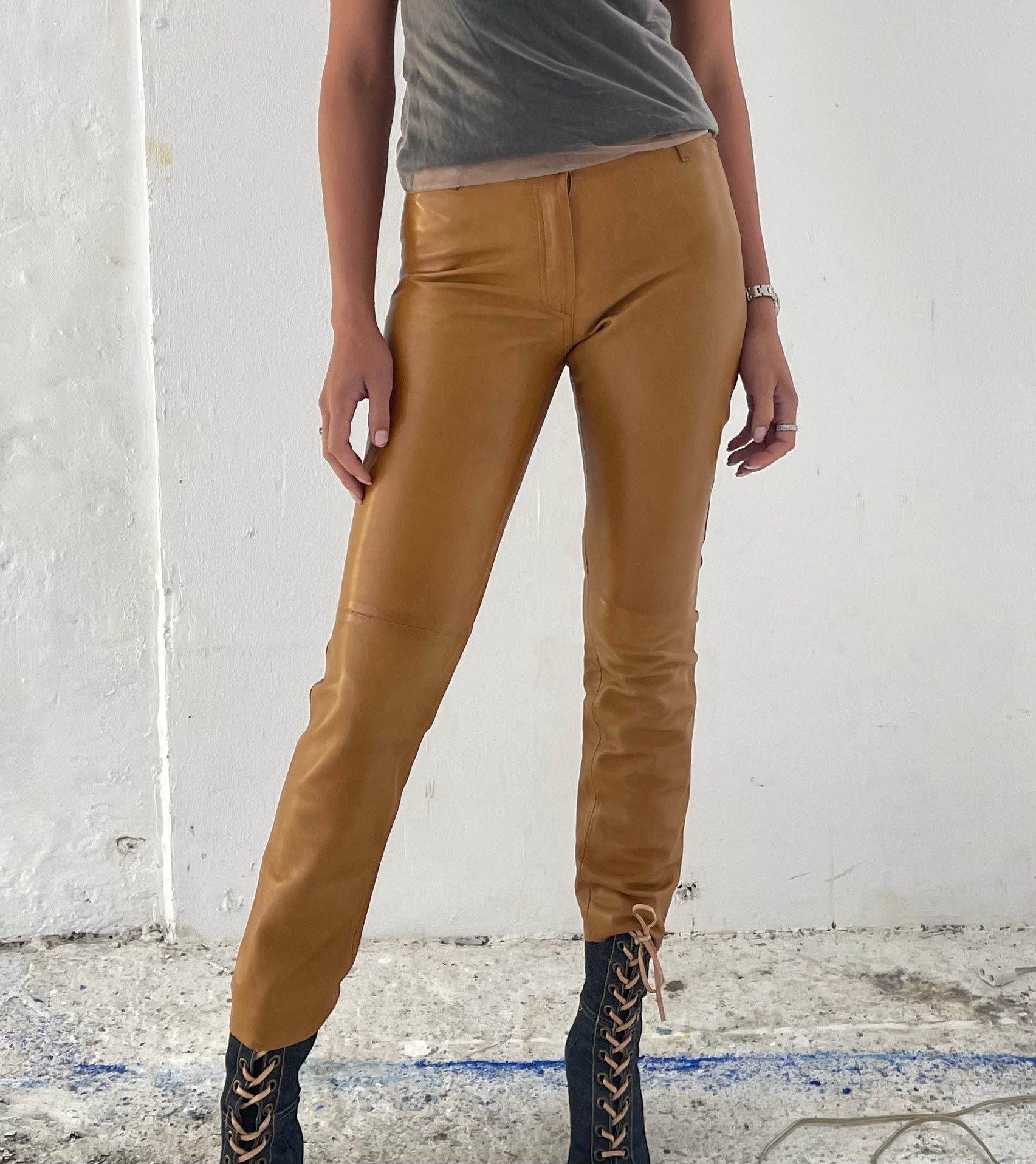 Plein Sud Leather Trousers