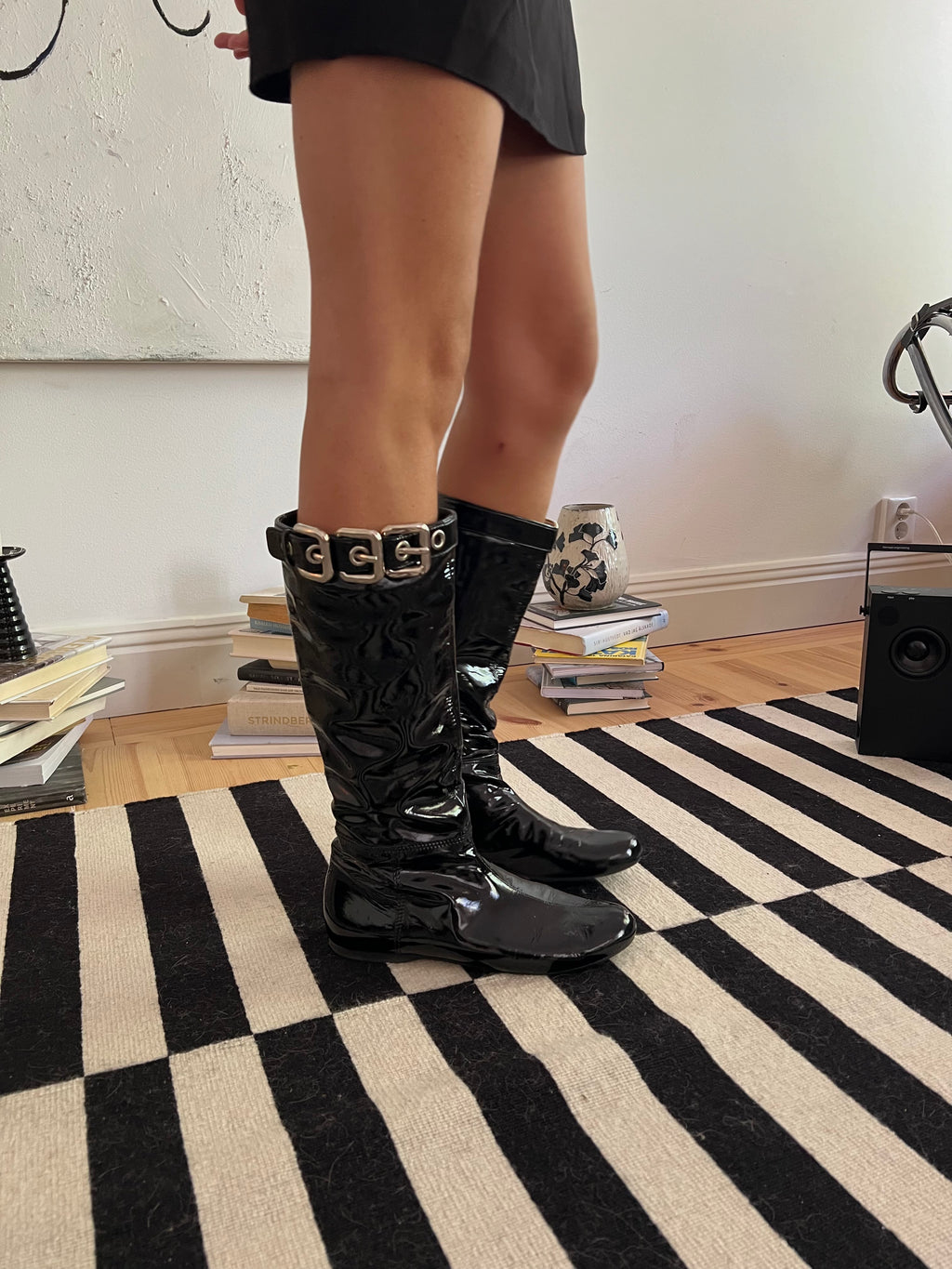 Miu Miu Patent Biker Boots