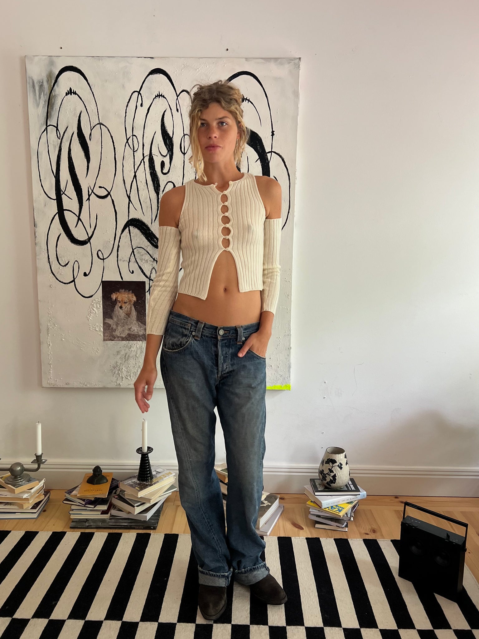 Cream Knitted Top