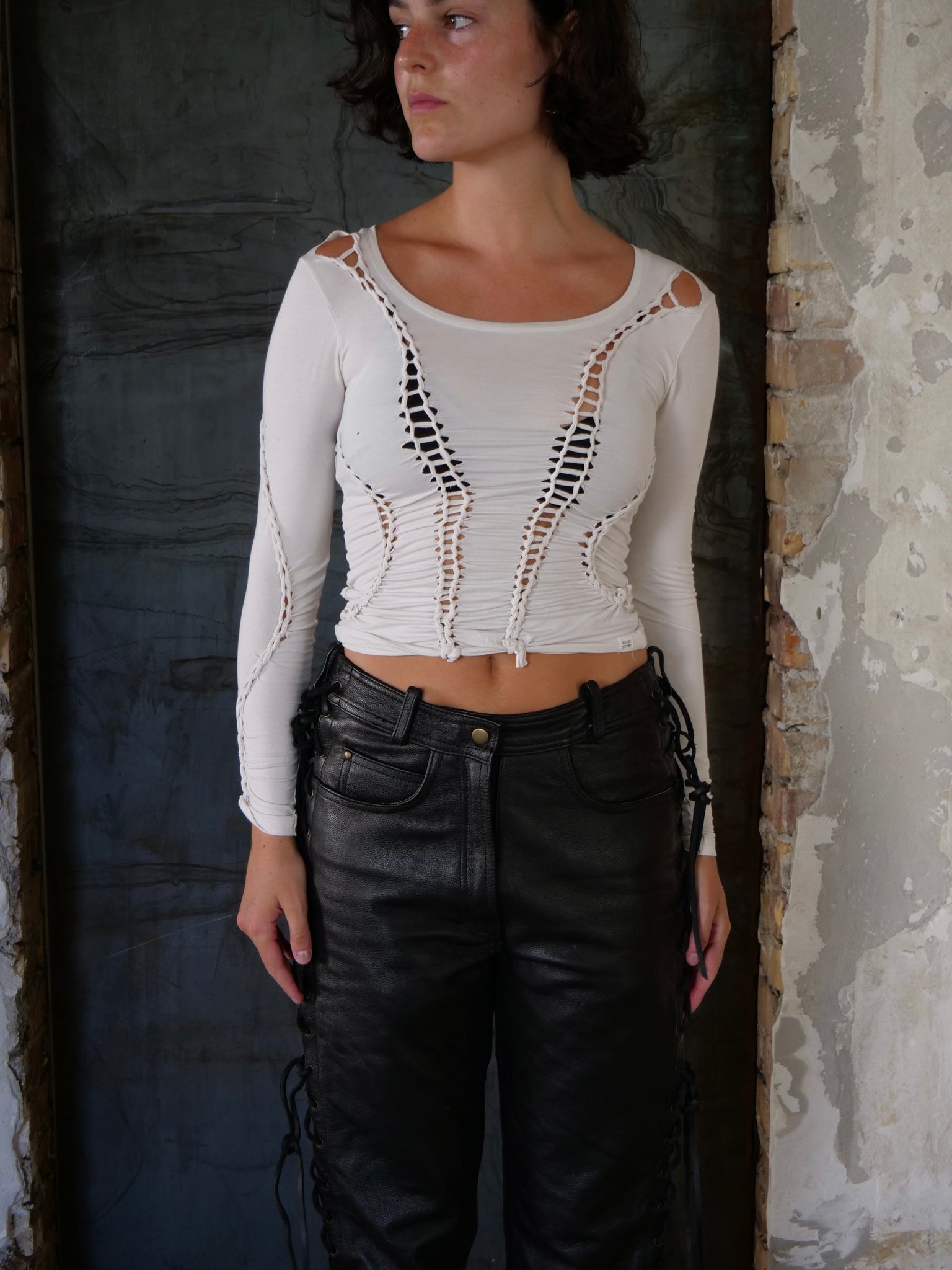 White Upcycled Top