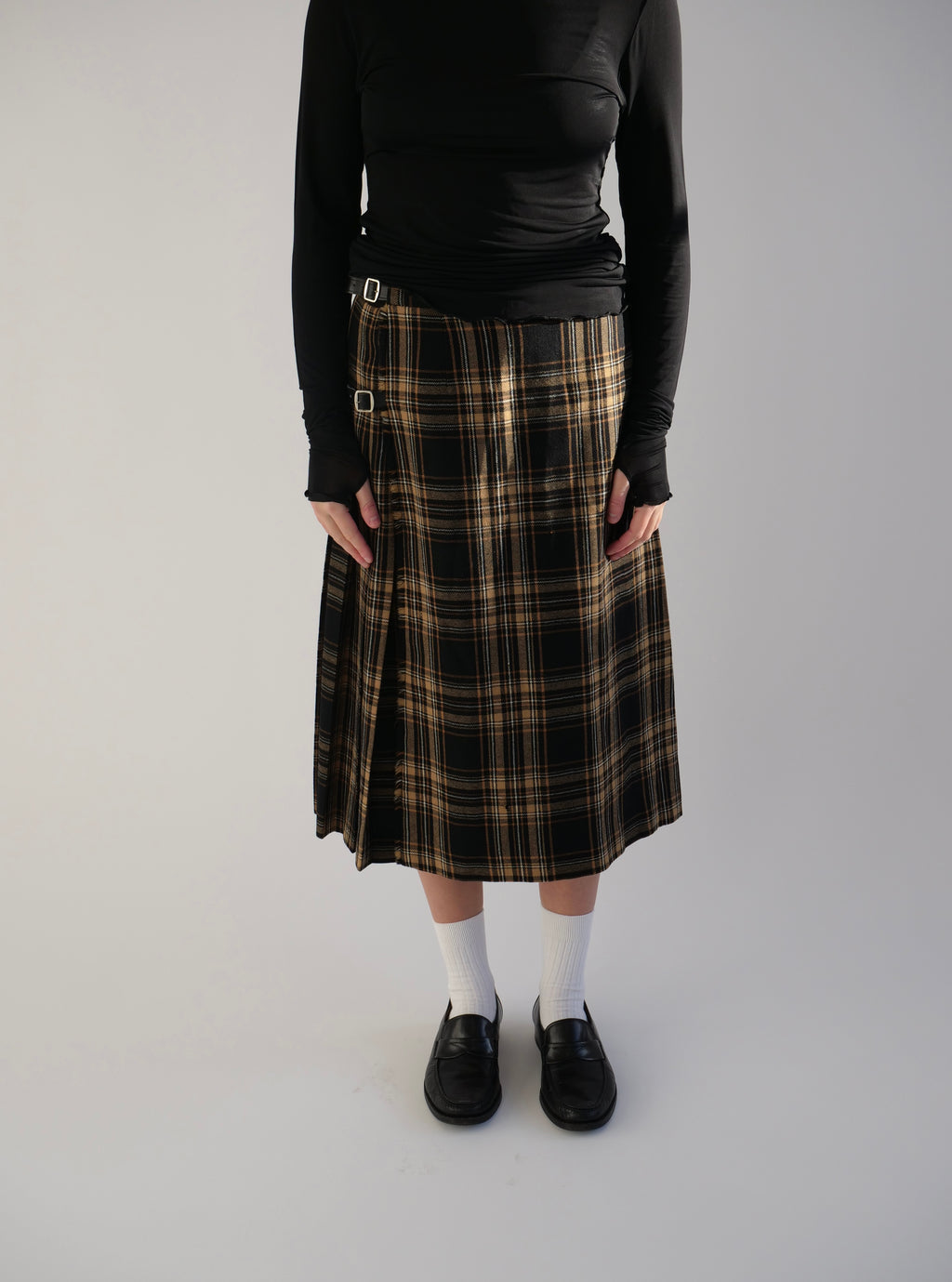 Checkered Wool Skirt
