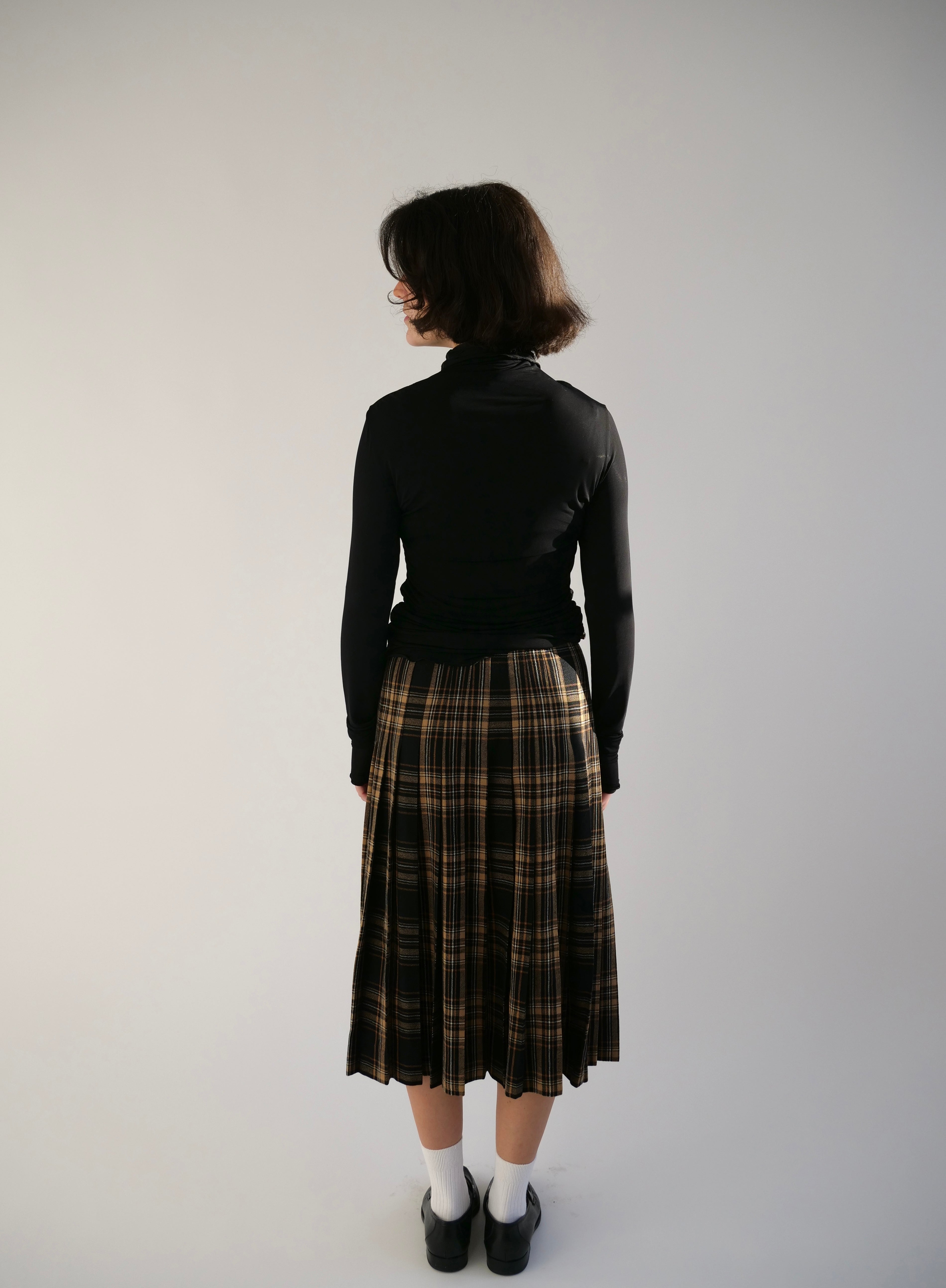 Checkered Wool Skirt