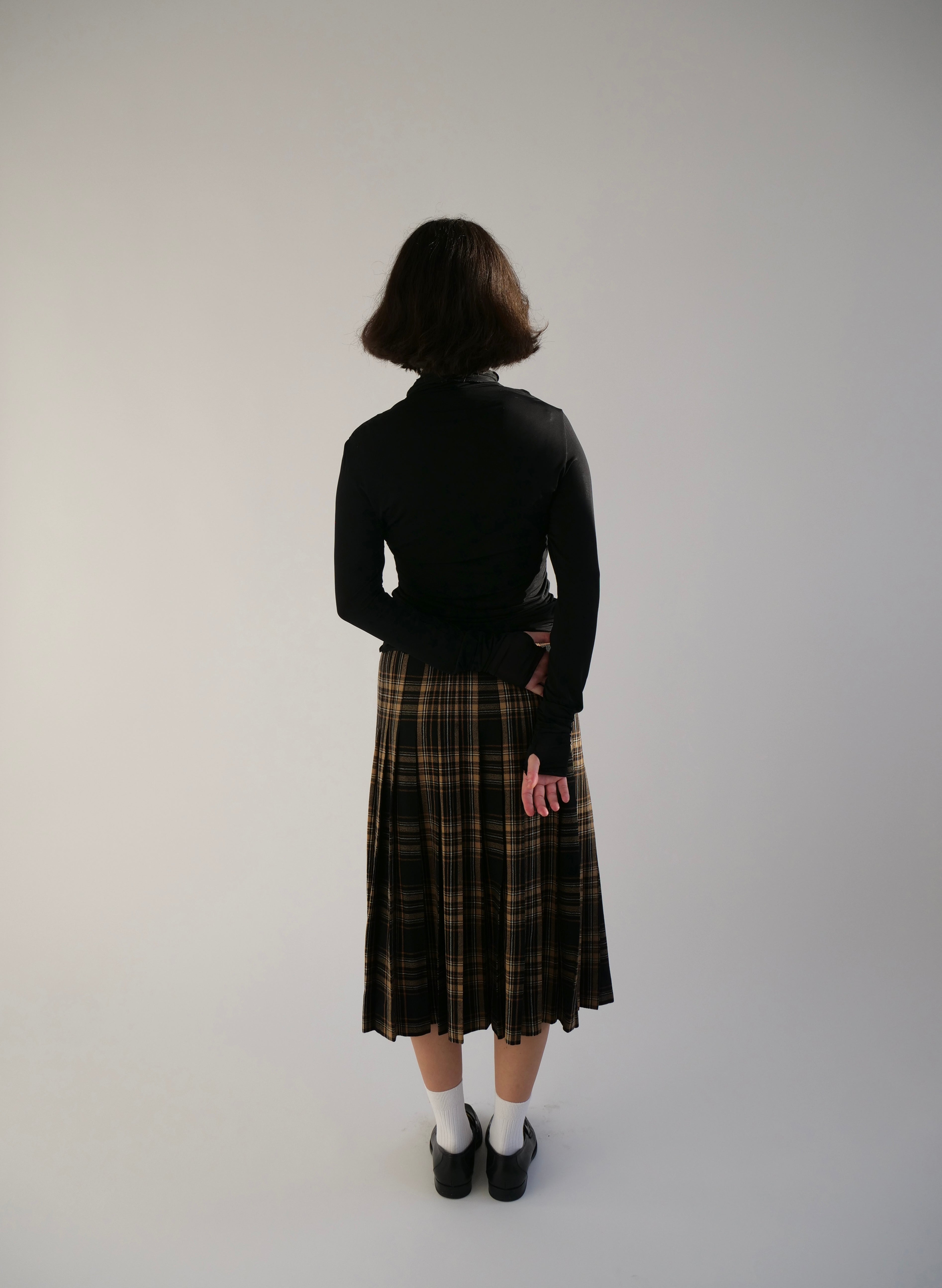 Checkered Wool Skirt