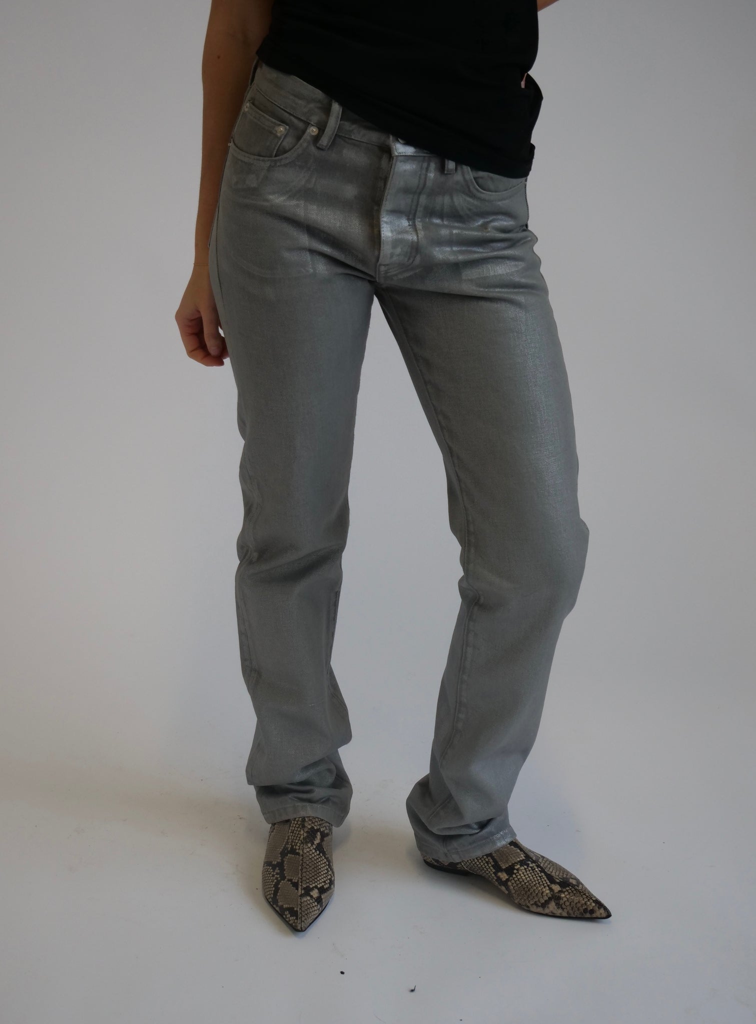 Jenerica Silver Coated Jeans