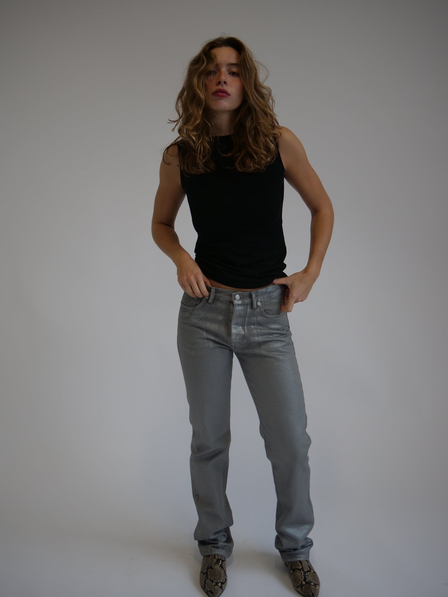 Jenerica Silver Coated Jeans