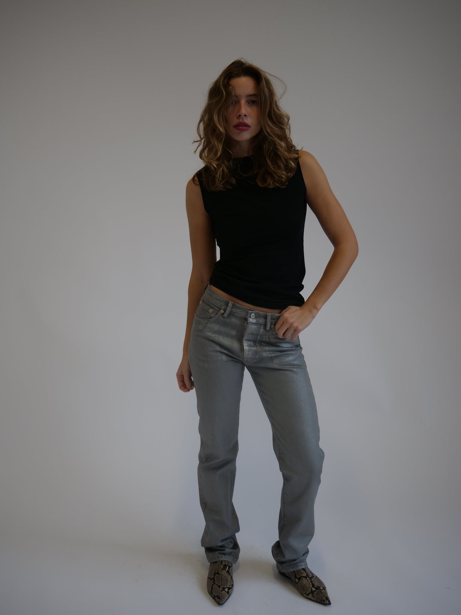 Jenerica Silver Coated Jeans