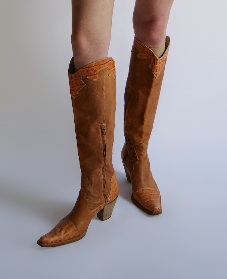 Vintage Leather Cowboy boots
